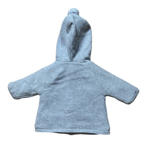 Carrement Beau | Hooded Knit Cardigan w/ Faux Fur Lining Gray Size 3m - Picture 2 of 8